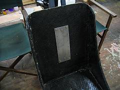 Rear seat plate, front view